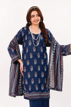Zesh - Drop Fourteen Printed Series 3PC Unstitched Lawn Suit (Deep Royal Blue)