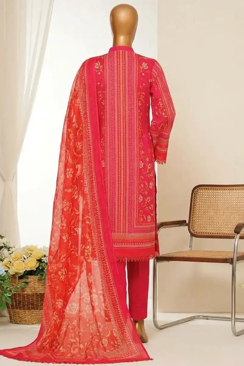 MTJ Unstitched 3-Piece Lawn Collection (Fuchsia)