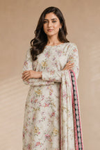 Khaadi (Vol.4) – 3 Piece Unstitched Printed Lawn Suit (Off White)