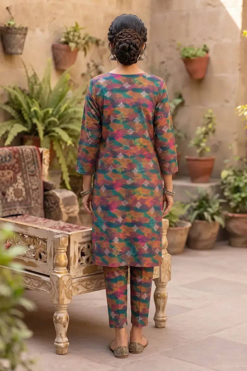 Sana Safinaz Printed Lawn Unstitched 2-Piece Suit (Forest Green)