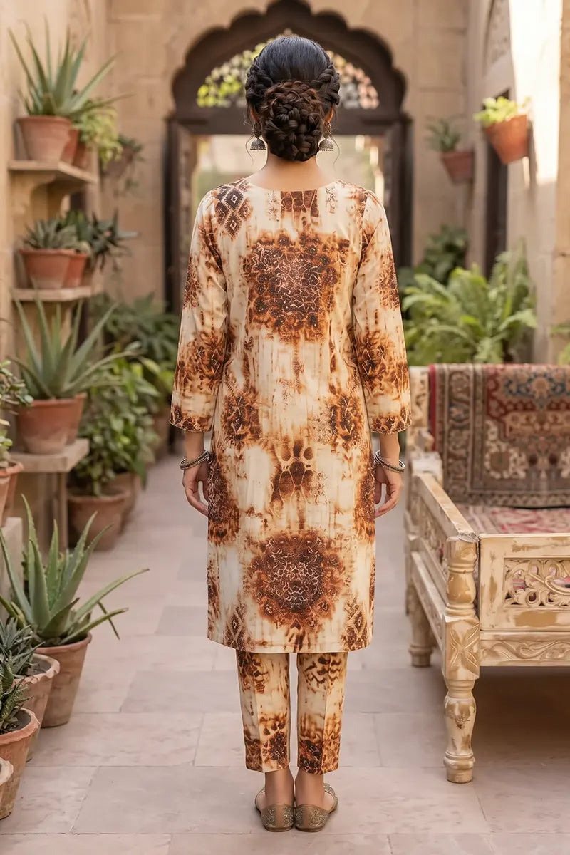 Sana Safinaz Printed Lawn Unstitched 2-Piece Suit (Chestnut Brown)