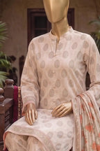 Agha Noor Printed Collection by KBC Fashion - 3PC Unstitched Suit (Cream)