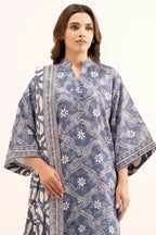Sapphire Vol.7 - 3PC Unstitched Printed Lawn Suit (Steel Blue)