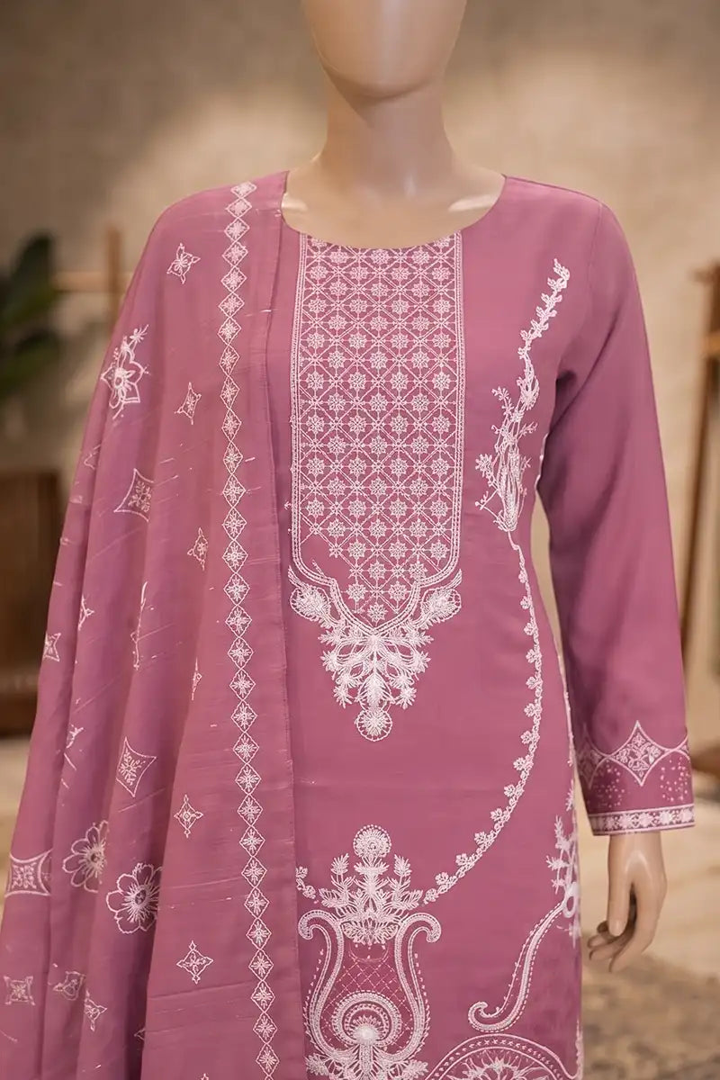 Dream by Breeza Fashion - 3PC Unstitched Embroidered Lawn Suit (Pink)