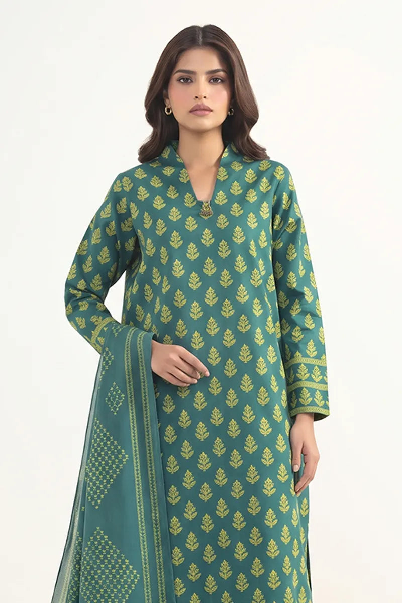 Sapphire Vol.6 - 3PC Unstitched Printed Lawn Suit (Teal Green)