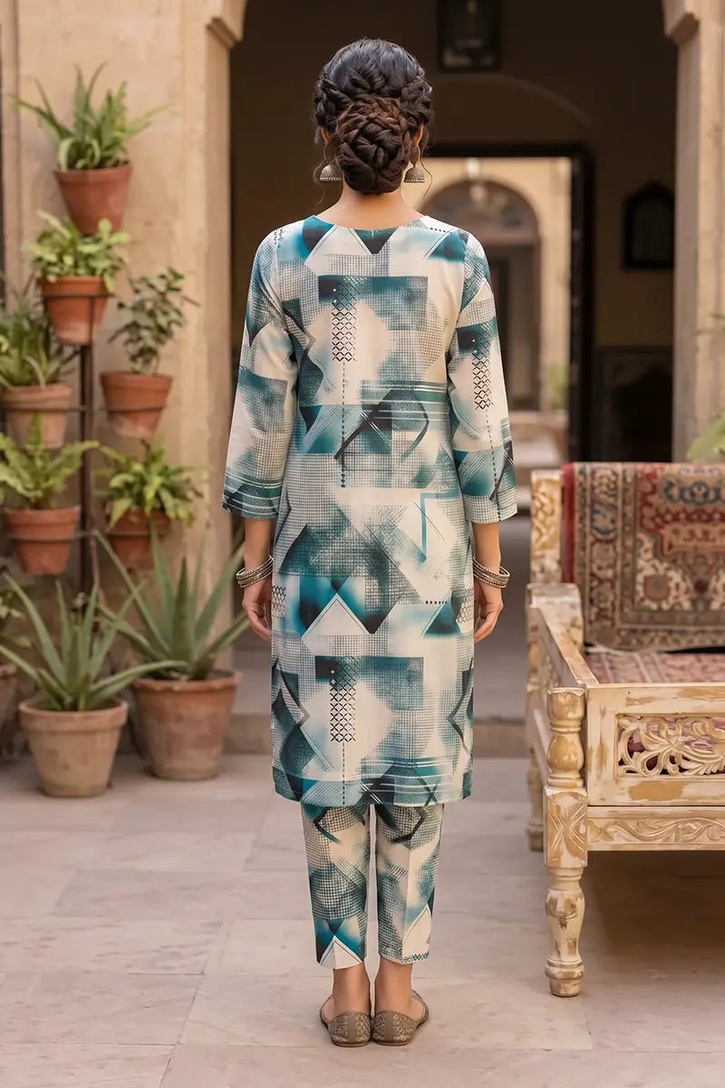 Sana Safinaz Printed Lawn Unstitched 2-Piece Suit (Dark Green)
