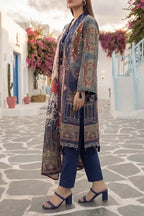 Aabruh Vol-1 3PC Unstitched Printed Lawn Suit (Dark Slate Blue)