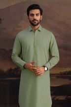 Premium Men's Unstitched Cotton Fabric Suit (Sage Green)