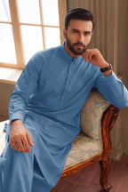 Men’s Wash & Wear Unstitched Fabric By KBC Fashion (Dusty Denim)