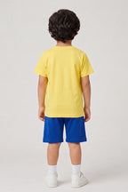 Boys T-Shirt & Shorts Set (Bright Sunshine Yellow & Royal Blue)