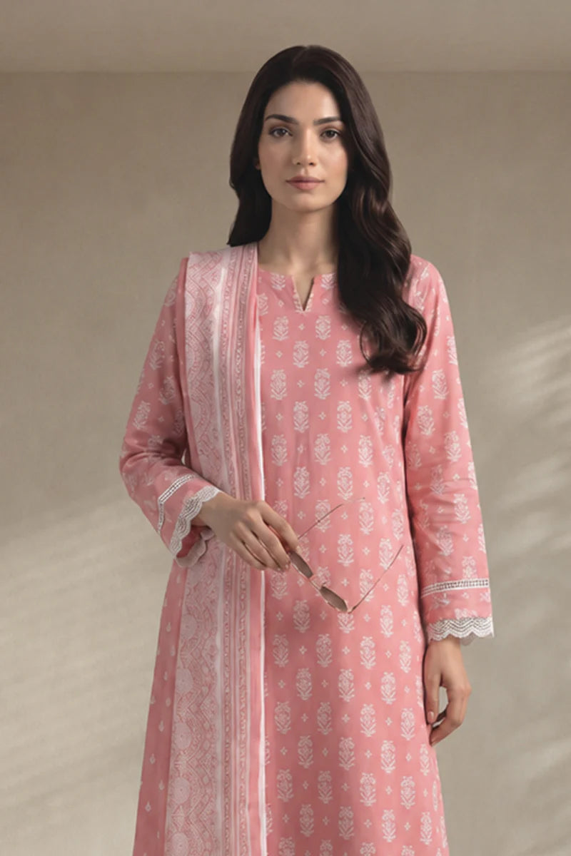 Khaadi – 3 Piece Unstitched Digital Printed Lawn Suit (Pink)