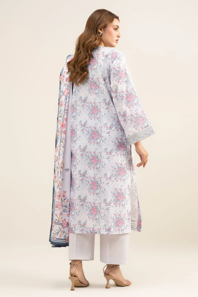 Sapphire By KBC - 3PC Unstitched Digital Printed Lawn Suit (Off white & Pale Gray)
