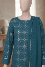Breeza by Breeza Fashion - 3PC Unstitched Embroidered Lawn Suit (Teal Blue)