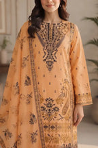 Black Beauty by Breeza Fashion - 3PC Unstitched Embroidered Lawn Suit (Peach)