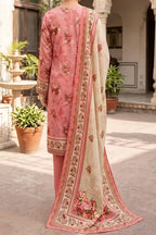 Mehar Unstitched 3-Piece Lawn Collection (Pink)
