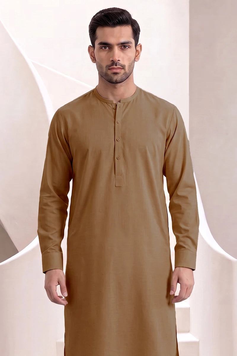 Men’s Unstitched Royal Wash & Wear Suit Fabric by KBC Fashion (Muted Gold)