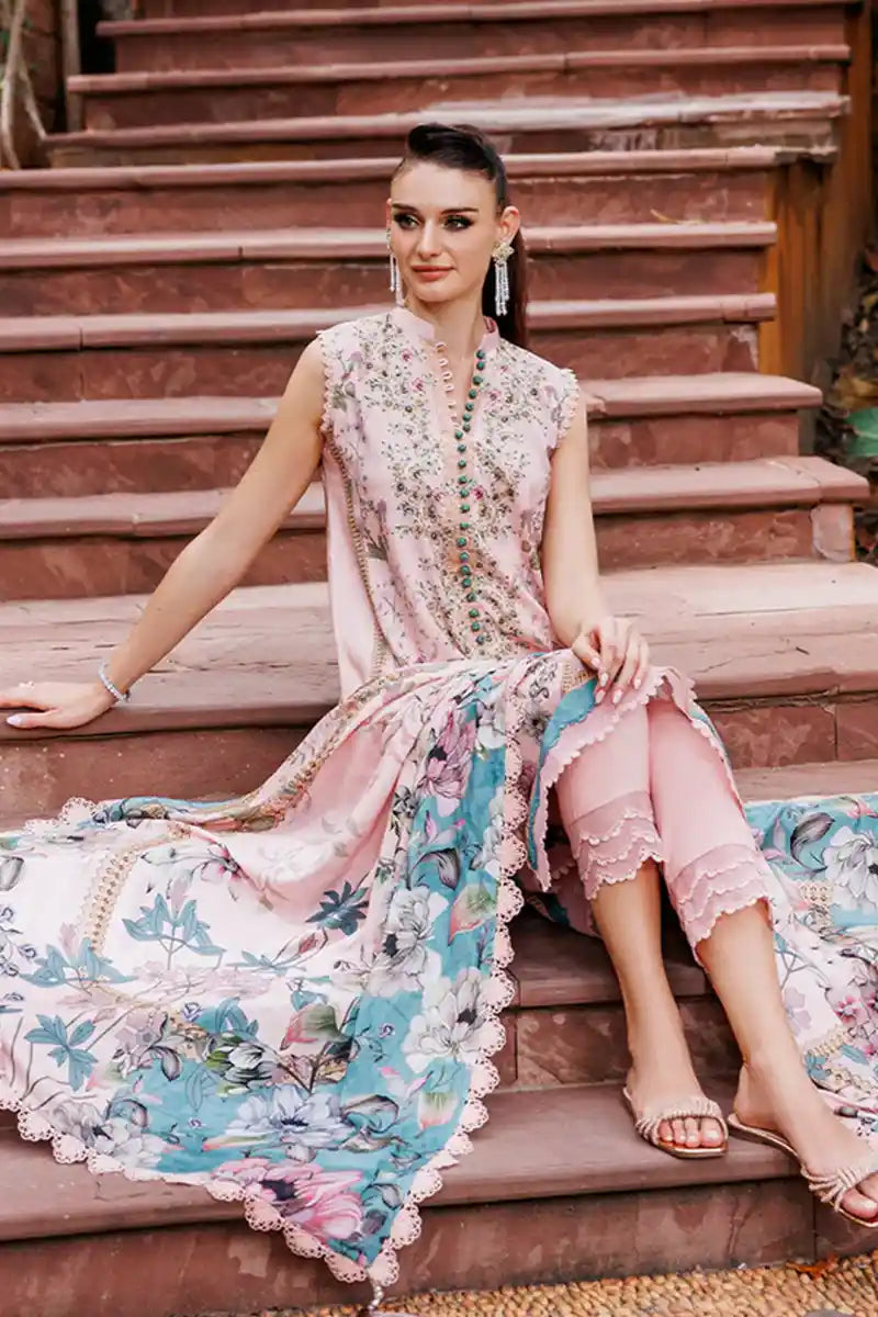 Jade Urbane Vol: 04 Classic Lawn Collection 3-Piece Unstitched Suit (Pastel Pink)