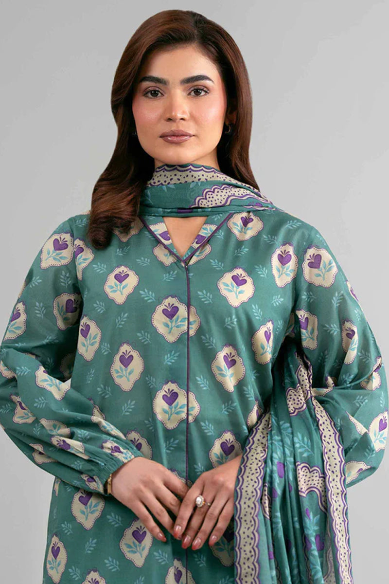 Khaadi – Summer Series 3 Piece Unstitched Printed Lawn Suit (Sea Green)