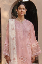 Mahrin By Johra - Premium 3PC Unstitched Embroidered Lawn Suit (Pink & White)