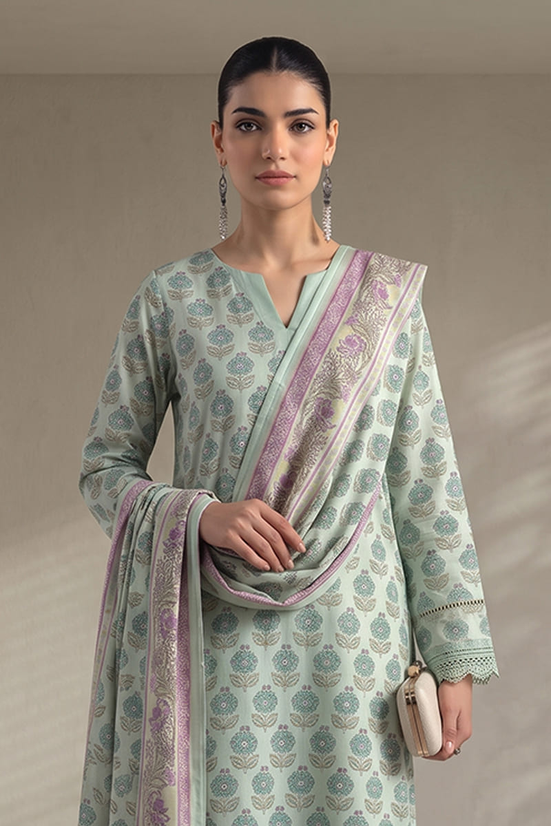 Khaadi (Vol.5) – 3 Piece Unstitched Printed Lawn Suit (Pale Sage Green)
