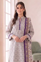 Women's Stitched 3-Piece Lawn Suit by KBC Fashion (Off-White)