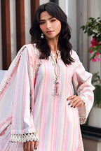 Elahéh By Maria B - 3PC Unstitched Digital Printed Lawn Suit (White & Pastel Candy Pink)