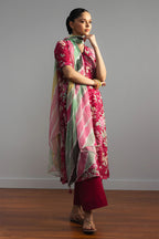 COCO By Zara Shahjahan - 3-Piece Unstitched Printed Lawn Suit (Rasberry Pink)