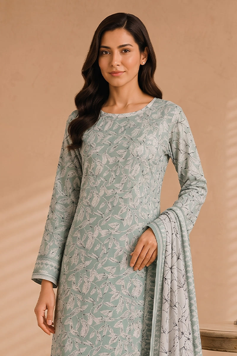 Khaadi (Vol.5) – 3 Piece Unstitched Printed Lawn Suit (Pastel Green)