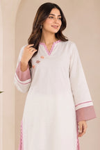 KBC 2PC Stitched Collection - Printed Lawn Suit (Off-White)