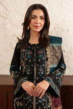 Poshak By Johra - 3 Piece Unstitched Embroidered Lawn Suit (Jet Black)