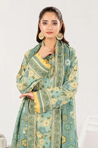 Zesh - 3PC Unstitched Embroidered Lawn Suit (Dusty Teal)