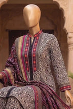 Agha Noor Printed Collection by KBC Fashion - 3PC Unstitched Suit (Charcoal)