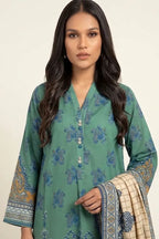 Khaadi 3-Piece Unstitched Printed Lawn Suit (Jade Green)