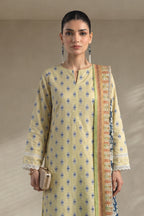 Khaadi – 3 Piece Unstiched Premium Printed Lawn Suit (Soft Lime & Pistachio)