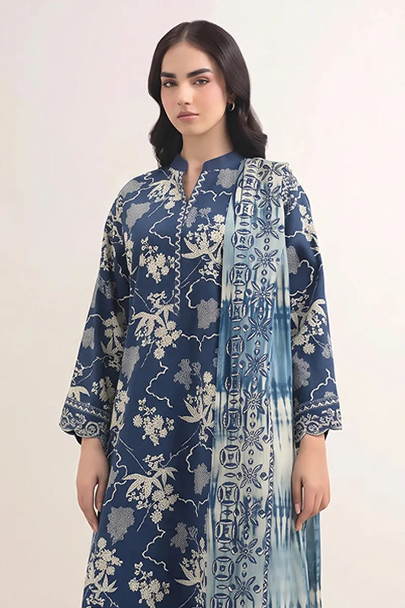 Sapphire Vol.6 - 3PC Unstitched Printed Lawn Suit (Slate Blue)