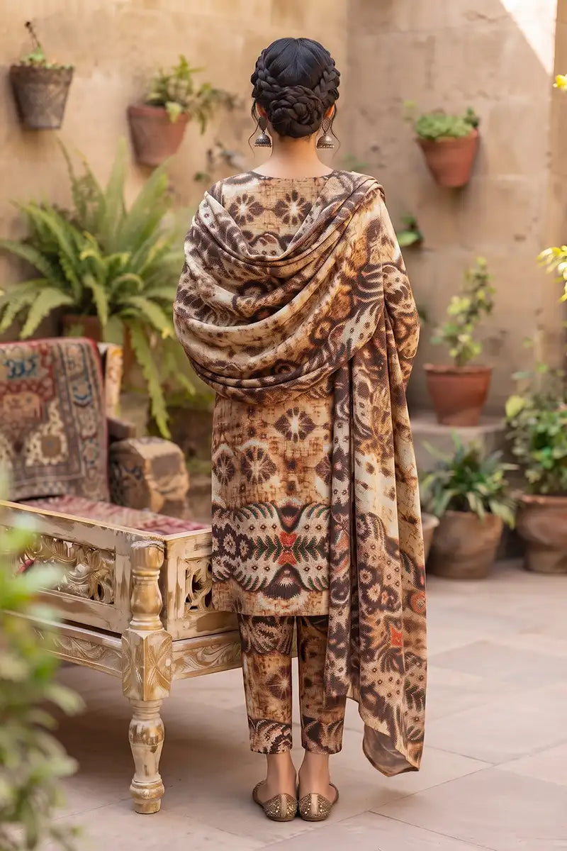 Sana Safinaz Printed Lawn Unstitched 3-Piece Suit (Burnt Sienna)