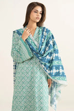 Sapphire Lawn Vol.08 - 3PC Unstitched Printed Lawn Suit (Pastel Seafoam)