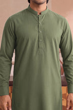 Yameen - Men’s Unstitched Cotton Fabric (Olive Green)