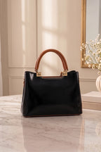 Imported Women's Structured Handbag (Jet Black)