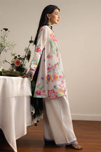 COCO By Zara Shahjahan - 3-Piece Unstitched Printed Lawn Suit (White & Black)