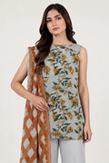 Sapphire Lawn Vol-09 - 3PC Unstitched Printed Lawn Suit(Dusty Ice Blue)