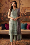 Rimal by UK Vol-22 3PC Unstitched Embroidered Lawn Suit (Sage Green)