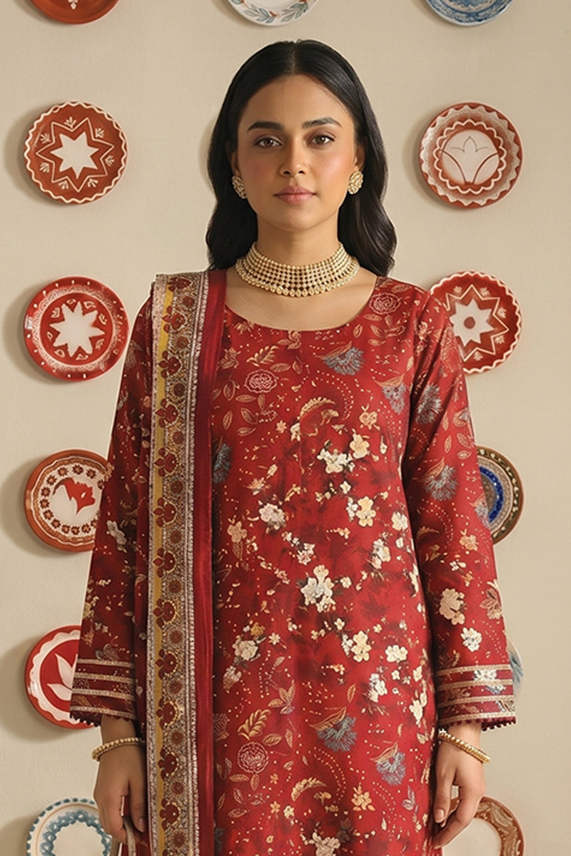 Nishat - Unstitched 3pc Printed Lawn (Red)