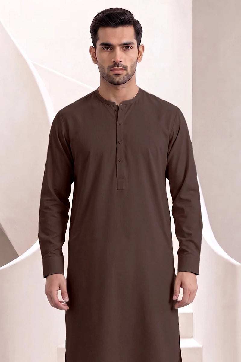 Men’s Unstitched Royal Wash & Wear Suit Fabric by KBC Fashion (Dark Chocolate Brown)