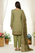 MTJ Unstitched 3-Piece Lawn Collection (Olive Green)