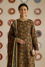 Nishat - Unstitched 3pc Printed Lawn (Brown)