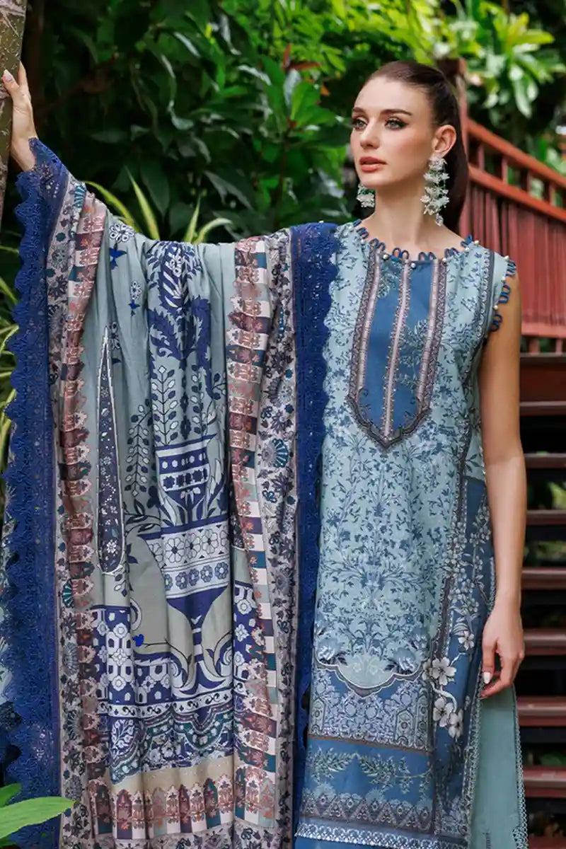 Jade Urbane Vol: 04 Classic Lawn Collection 3-Piece Unstitched Suit (Slate Blue)