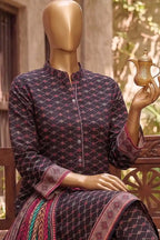 Agha Noor Printed Collection by KBC Fashion - 3PC Unstitched Suit (Very Dark Charcoal)