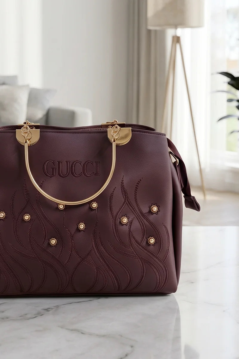 GUCCI Premium Women's Fashion Handbag (Deep Burgundy)