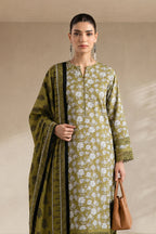 Khaadi – 3 Piece Unstitched Digital Printed Lawn Suit (Moss Green)